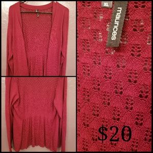 Maurices red cardigan